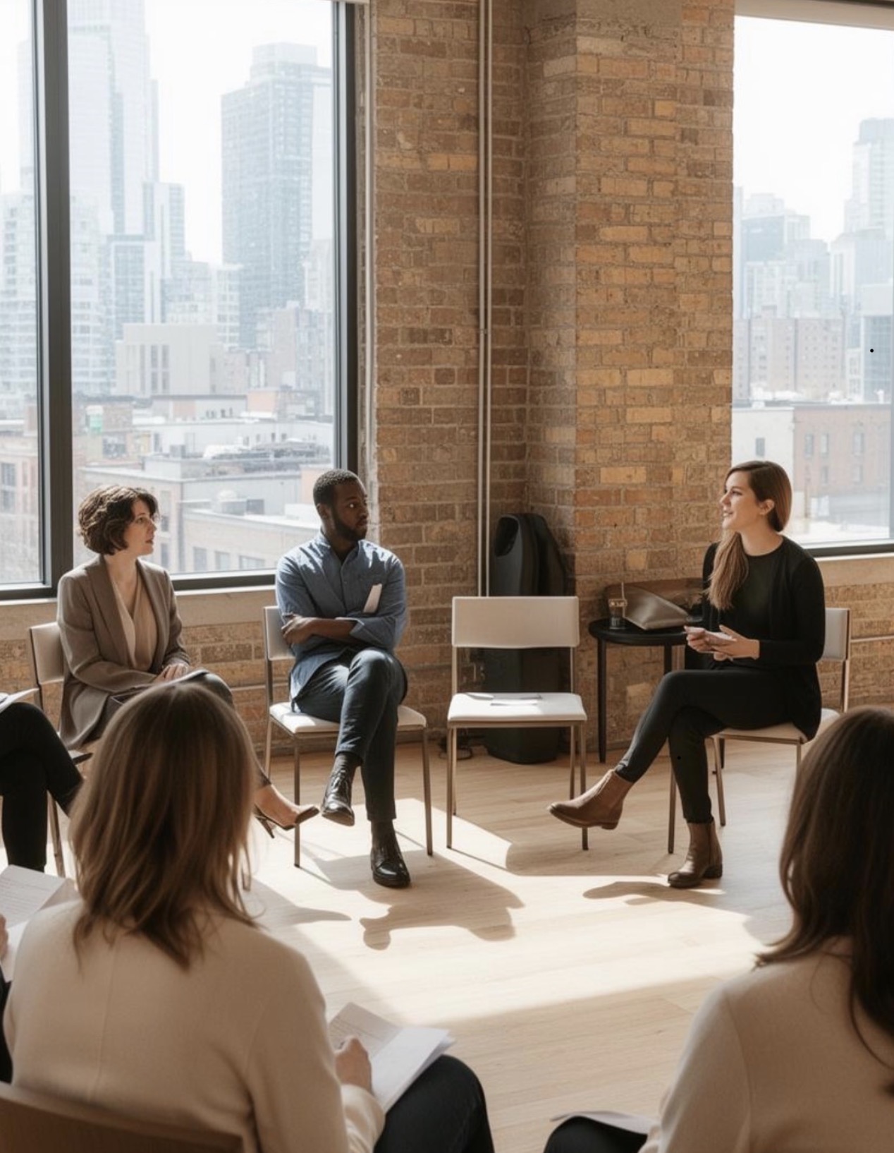 Senior women in a leadership cohort discussion
